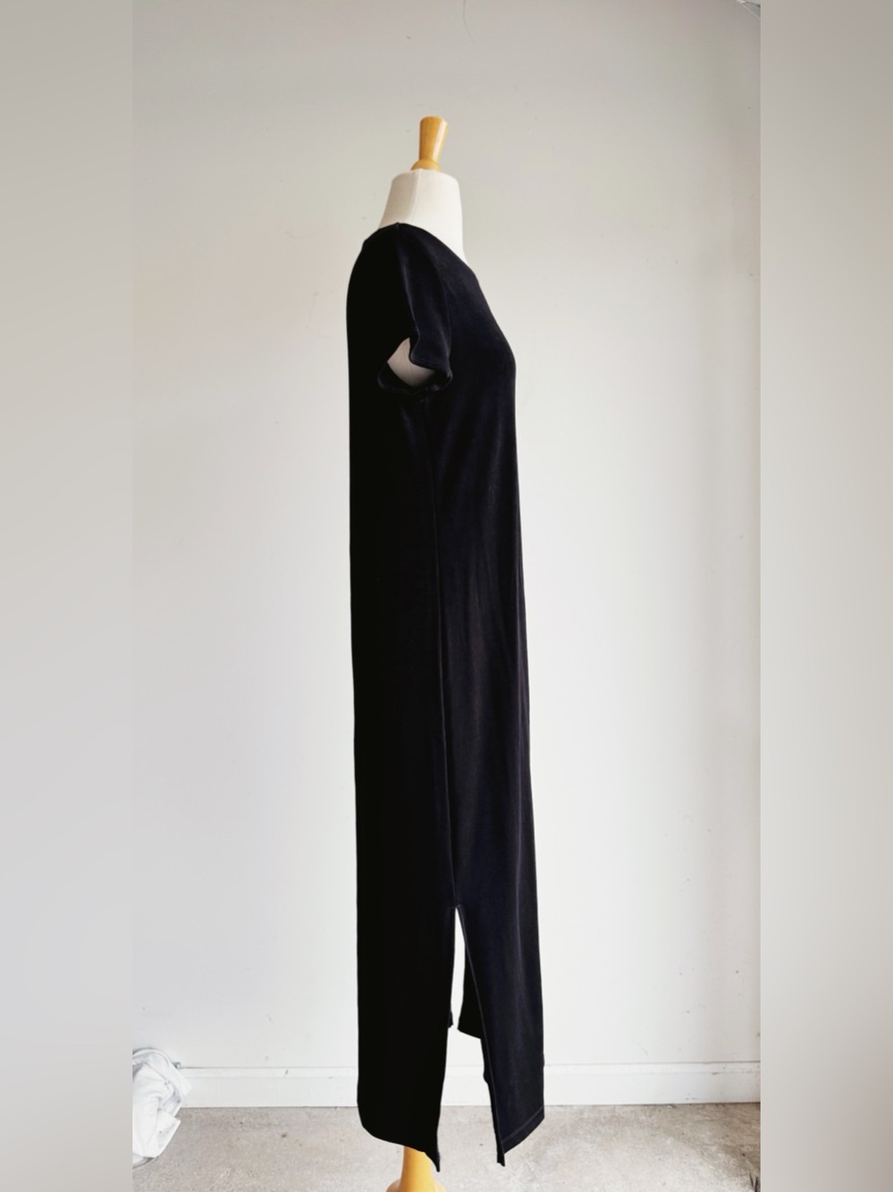 Chico's Travelers Black Maxi Dress  Medium Travel Knit Side Slit Dress - Picture 4 of 6